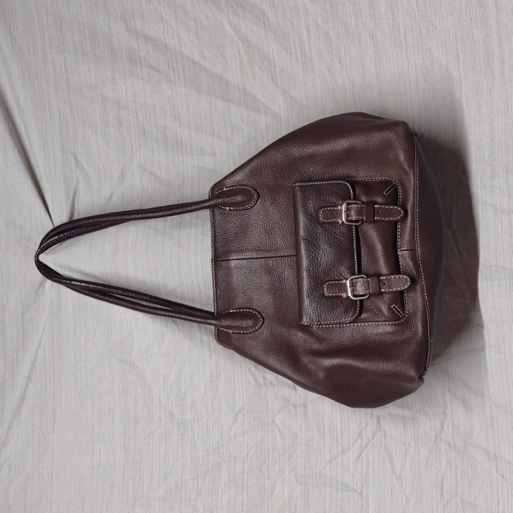 Gianni Bernini genuine leather purse brown shoulder bag